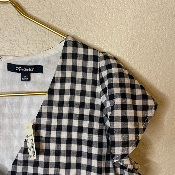 Madewell Black and White Gingham Checkered Sun Dress - Picture 2 of 6